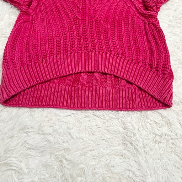 FREE PEOPLE CANDY BLOSSOM CABLEKNIT MOC NECK SZ SMALL NEW - Picture 9 of 9